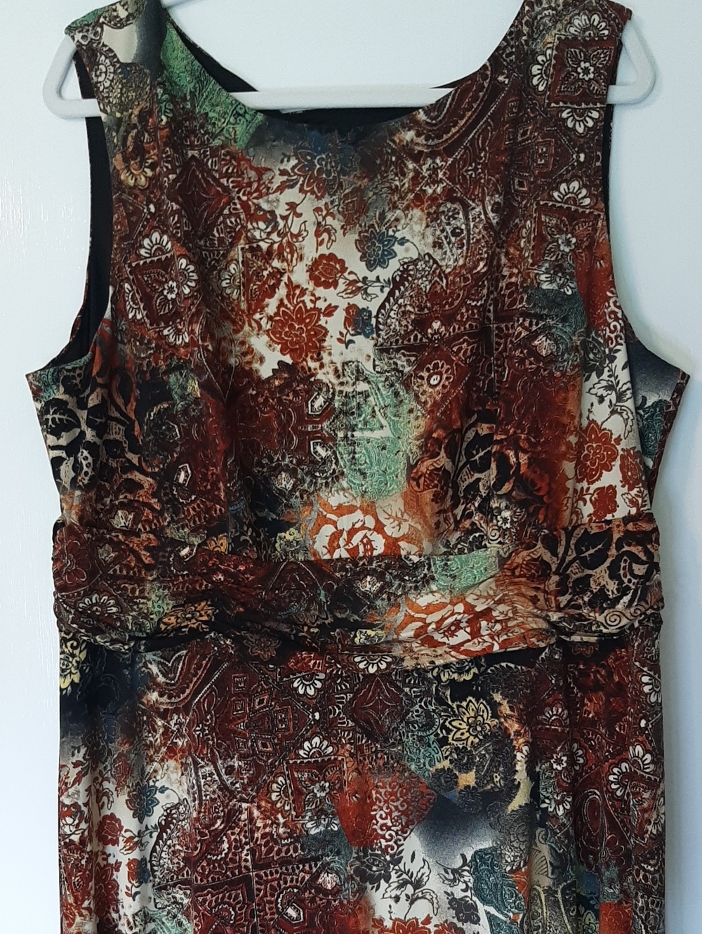 Dress NorthStyle Size 20 W Paisley Multicolor Bohemian Print Sleeveless Midi